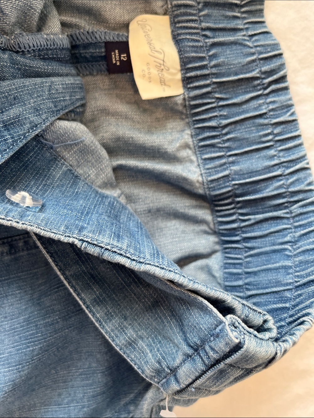 Universal Thread Light Blue Denim Tie-Waist A-Line Skirt - Picture 2 of 3